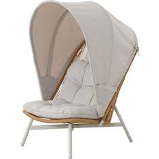 Bille Loungestol Polyrattan Med Kudde Beige Natur Grå