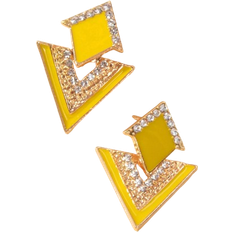 Shein Rhinestone Geo Decor Earrings