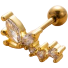 Shein pc Elegant Minimalist Stainless Steel Butterfly Helix Piercing Stud Earring With Micro Cz Accent