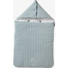 Vertbaudet Summer Special Baby Nest in Cotton Gauze Grey Blue