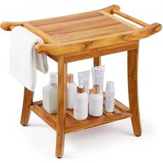 Brun Duschpallar VEVOR Teak Shower Bench 22 x 14.4 x 18.5 in