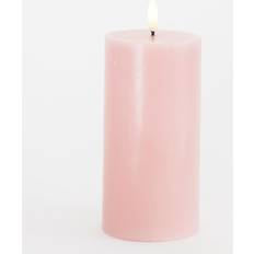 Pink LED-lys Sirius Sille Bloklys LED Ø7,5 x 15 cm Light Pink LED-lys