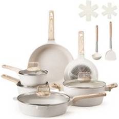 VEVOR 17 Piece Pots And Pans Granite Nonstick Cookware Set with lid