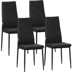 Sillas Homcom Set 4 Sillas de Comedor Tapizadas de Espuma Acero 41 x 50 x 97 cm Silla de Cocina