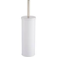 Diani White Plastic Stainless Steel Toilet Brush Holder One Size
