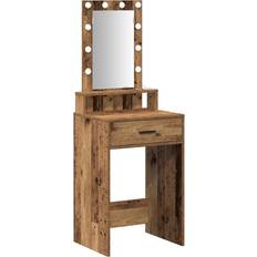 vidaXL Med LED-Lampor Old Wood 50 x 41 x 140 cm Sminkbord 41x50cm