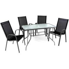Café-Sets VCM Gartentisch + Balkontisch, Gartenmöbel-Set Café-Set, Tisch einschl. 4 Stühle