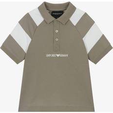 Beige Polo Shirts Children's Clothing Emporio Armani Boys Dark Beige Cotton Polo Shirt - 7 year