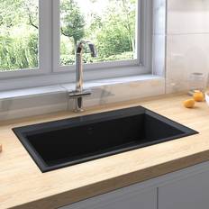 vidaXL Kitchen Sink Black Granite 790x500x193 mm