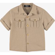 Brown Shirts Versace Boys Seersucker Shirt - Beige