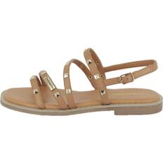 Les Tropéziennes Corabel Leather Flat Sandals - Tan