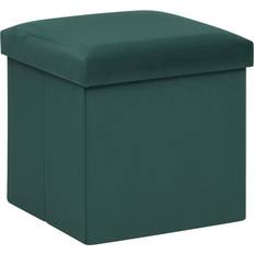 Poufs Atmosphera Pliant À Rangement Polyester Vert 38 x 38 cm Pouf