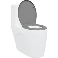Grey Toilet Seats vidaXL Quick Release Toilet Seat with Soft Close Duroplast Grey