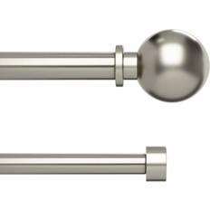 Curtain Accessories 1019402-1001 72-144 in 1 & 0.75 in Dia. Bolas Double Curtain Rod 36-72 36"