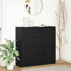 Möbler vidaXL Skänk Med Lådor Svart EK 100,5 x 35 x 98,5 cm Konstruerat Trä Sideboard