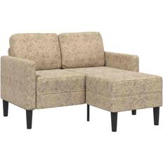 vidaXL 2-Personers Med Chaiselong L-Formet 125 cm Kunstlæder Sofa