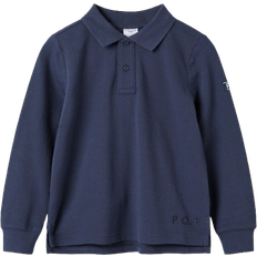 Polarn O. Pyret Long Sleeve Polo Top - Blue