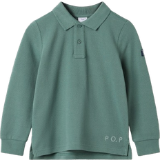 Polarn O. Pyret Long Sleeve Polo Top - Green