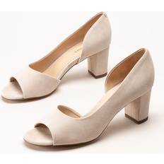 Peter Kaiser Pumps Peter Kaiser Peep Toe Pumps I Mocka Storlek - Ljusbeige