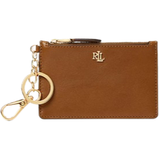 Lauren Ralph Lauren Full-Grain Leather Key-Ring Small Zip Card Case - Tan