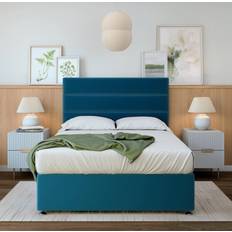 Bedmaster Plush Velvet Divan Base Blue Super King 180x200cm