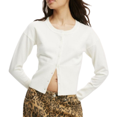 Cotton On Everfine Round Neck Cardigan - White