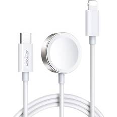 Kabel med iPhone-laddare och Apple Watch-laddare