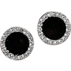 Shein pair Simple Black Circle Shaped HighEnd Design Earrings Versatile And Elegant