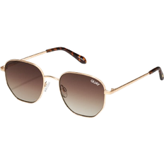 Quay Australia Big Time Round Metal Sunglasses - Gold/Brown Lens