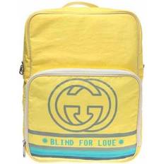 Gucci Backpacks Gucci Retro Logo Printing Nylon Schoolbag Backpack - Yellow