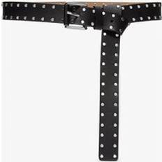 Michael Kors Colby Studded Leather Belt - Silver