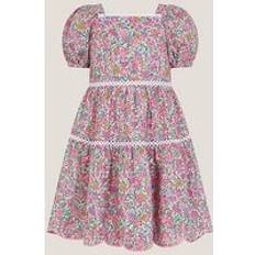 S Dresses Monsoon Kids' Floral Puff Sleeve Dress - Pink
