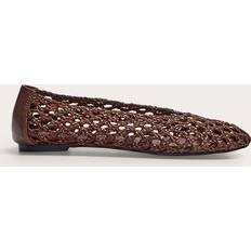 Low Shoes PrettyLittleThing Pu Round Toe Woven Ballet Flats - Chocolate