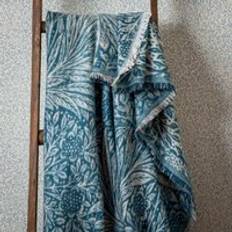 Morris & Co Blankets Morris & Co Marigold Throw Blanket 130cm x 170cm Indigo Blankets Blue