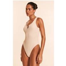 White Swimsuits PrettyLittleThing Cream Crinkle Scoop Back Swimsuit - White