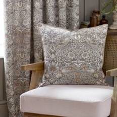 Morris & Co Complete Decoration Pillows Morris & Co Strawberry Thief Jacquard 55cm x 55cm Filled Cushion Biscuit Complete Decoration Pillows Beige