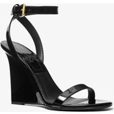 Michael Kors Claudia Patent Leather Wedge Sandal - Black