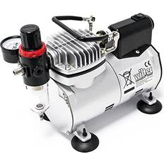 Wiltec Airbrush Kompressor AF18-2 4 Bar Automatiskt Viloläge Manometer