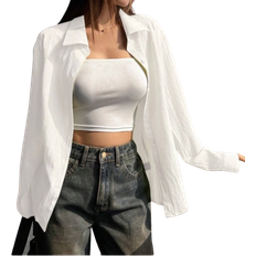 Shein Shirts Shein Womens Casual Solid Color Long Sleeve Shirt And Autumn