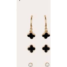 PrettyLittleThing Gold Clover Pendant Multipack Earrings - Yellow