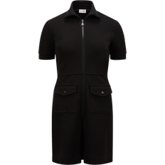 Moncler Dresses Moncler Piquet Half-Zip Polo Dress - Black