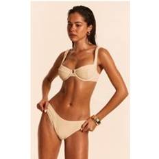 White Bikini Bottoms PrettyLittleThing Cream Mini Crinkle Tanga Bikini Bottoms - White