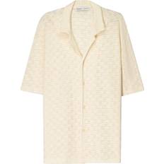Bershka Beige Överdelar Bershka Square Skjorta Med Textur - Naturvit