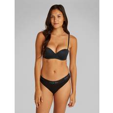 Microfiber - Women Underwear Calvin Klein Strapless Perfectly Fit Push-Up Bra - Black