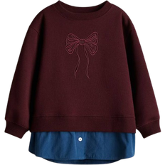 H&M Dubblerad Sweatshirt - Mörkröd/Blå