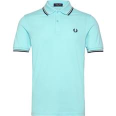 Fred Perry Mens Twin Tipped Polo Shirt - Mint Blue/Olive Mint/French Navy