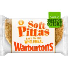 Warburtons 4 Soft Wholemeal Pittas, 4 Per Pack