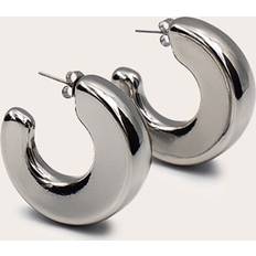 PrettyLittleThing Silver Oversized Chunky Hoop Earrings - Silver
