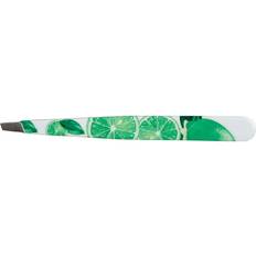 Green Tweezers Nippes Citrus Cosmetic Tweezers Limescale Bevelled Tip Stainless Steel - Colourful Lacquer