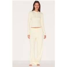 Yellow Sleepwear PrettyLittleThing Lemon Ribbed Long Sleeve Long Pj Set